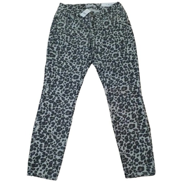 LOFT~Woman Size 2/26~Gray Animal Leopard Print Curvy Skinny Jeans Pants NWT. - Picture 12 of 12